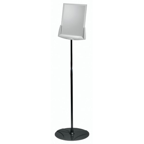 Soporte duradero para letreros Sherpa Infobase, acrílico/metal, de 40" a 60" de alto, gris